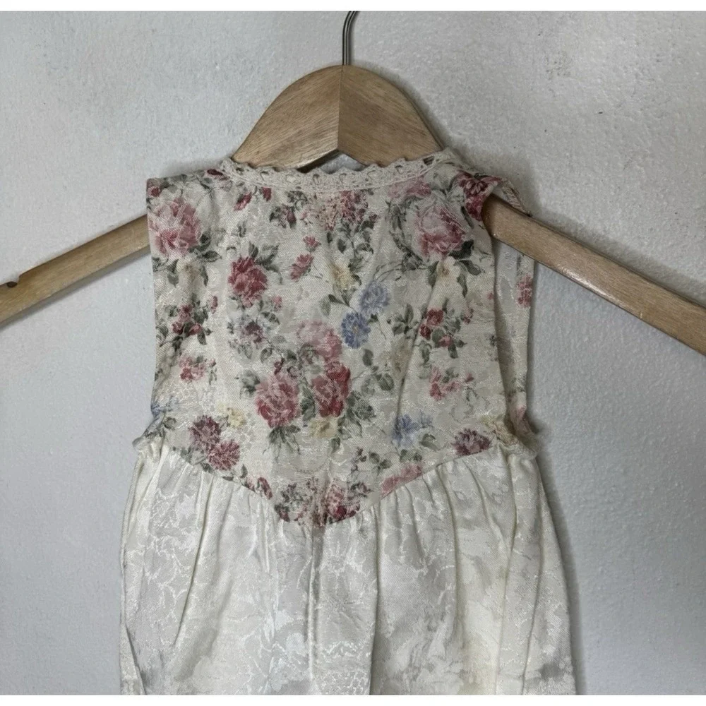 Vintage Teeter-Totter Baby Romper Size 6 Months Floral Jumpsuit Tapestry Brocade